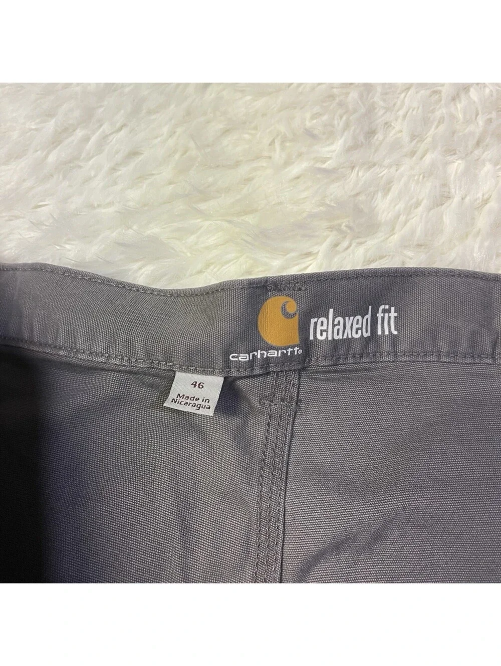 Carhartt Mens Size 46 Relaxed Fit Gray 102514 Canvas Work Shorts Carpenter